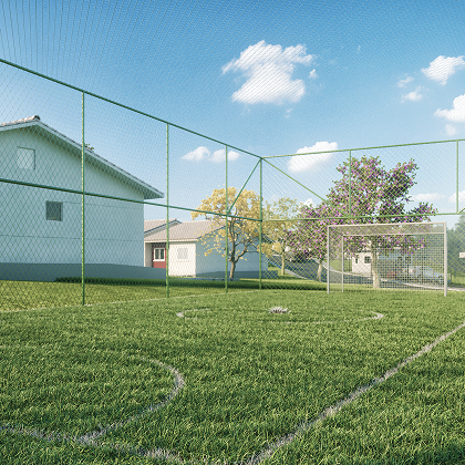 Quadra gramada para momentos de lazer